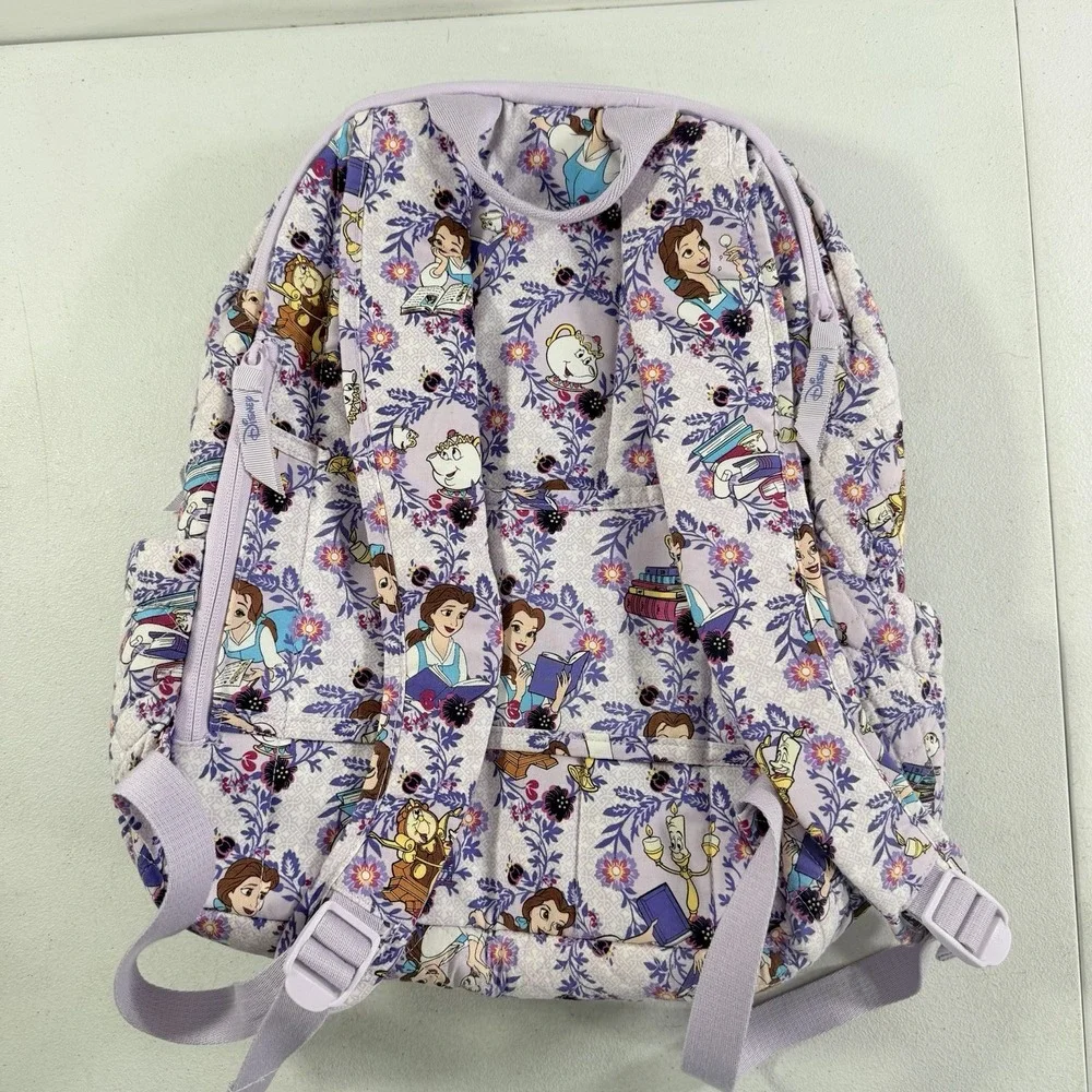 Vera Bradley Belle Floral Campus Backpack Beauty & Beast Disney Full Size Purple